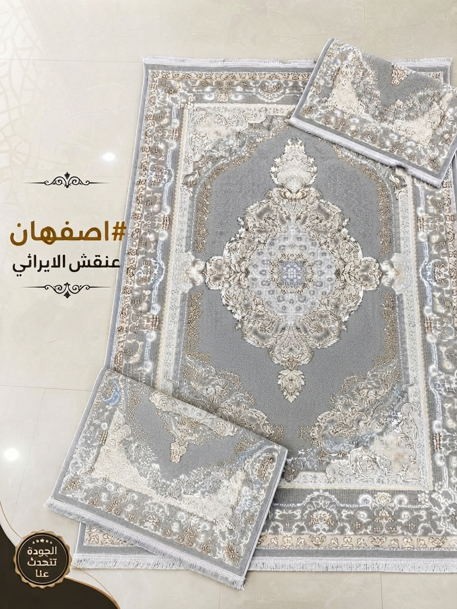 سجادة بوهيمية رمادية